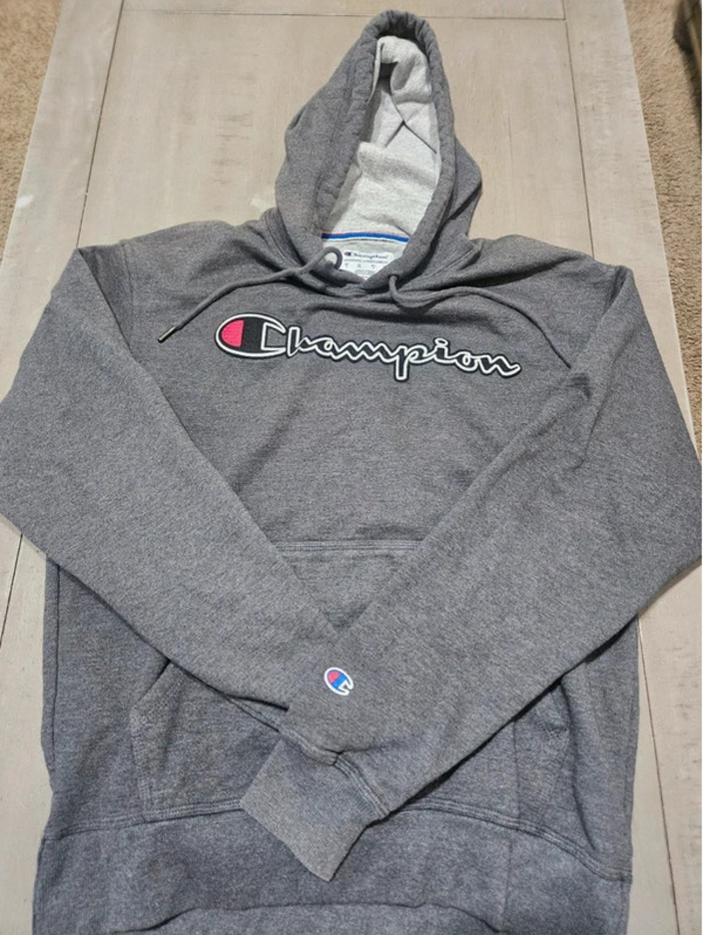 Dark Grey Men's Medium Grey Pullover Hoodie Champion